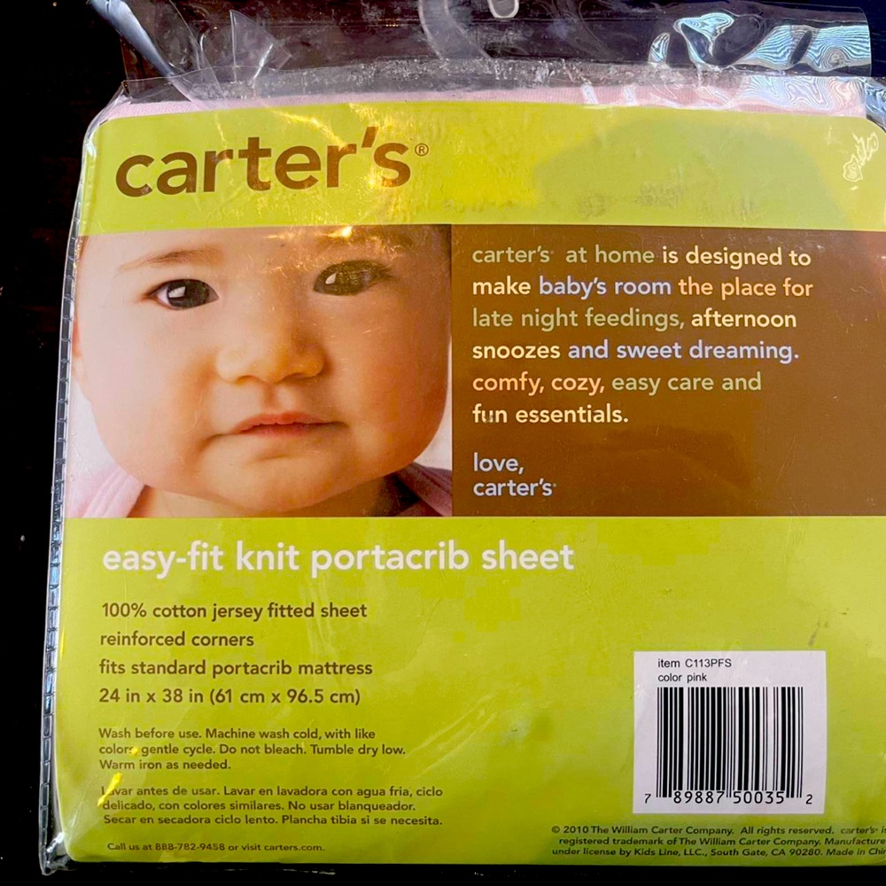 Carter’s crib sheet